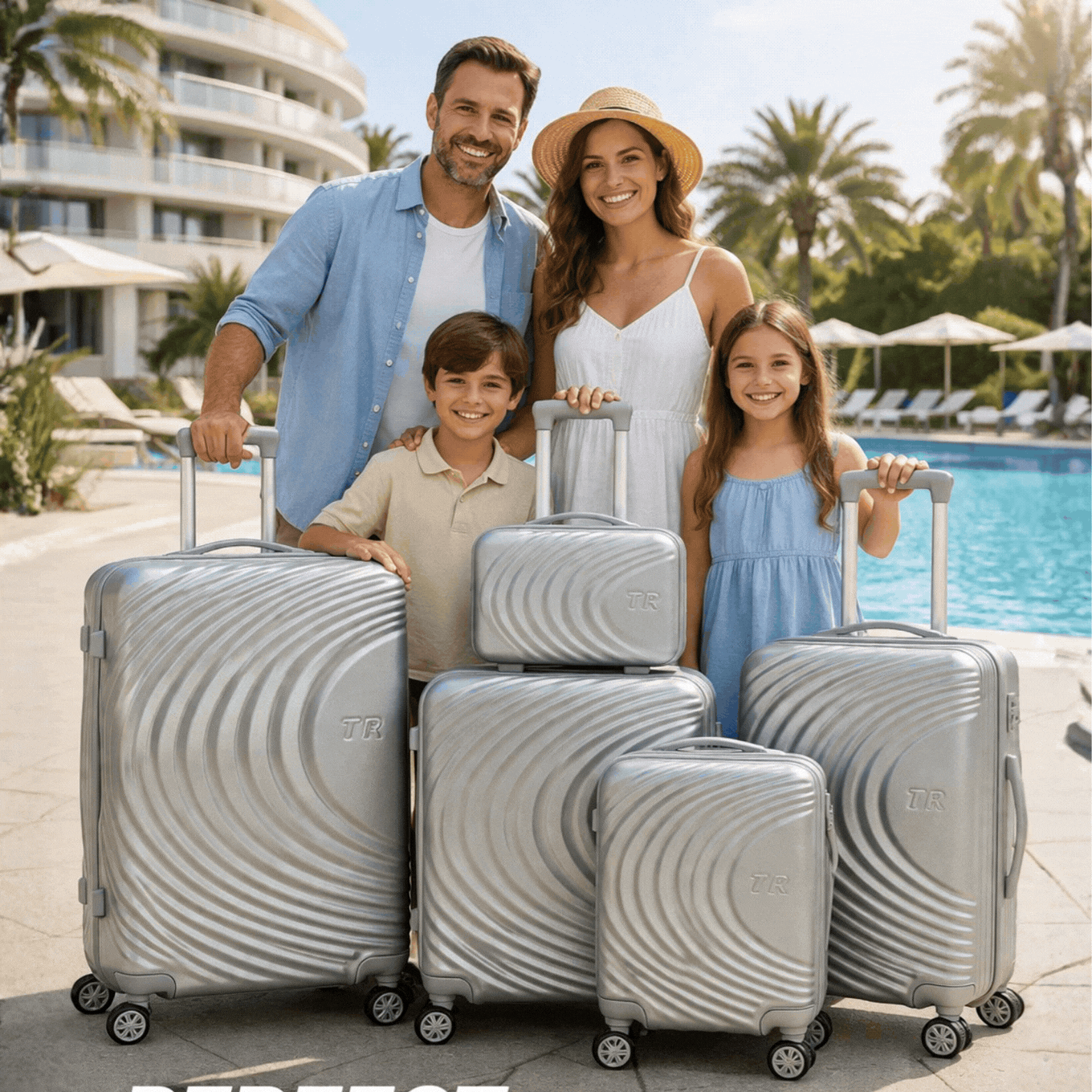 Висок клас авио спинъри ТR SILVER ABS- 5 броя, разширяващи се, четири въртящи колелца,заключване с цифров шифър, всички екстри, куфари